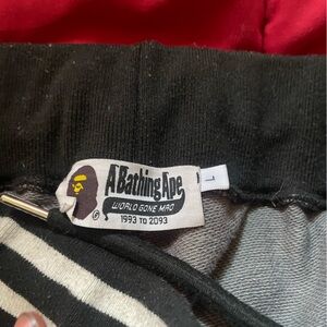 A Bathing Ape Black and White Striped Garment